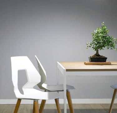 white chair and wooden desk